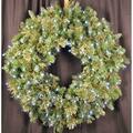 Queens Of Christmas 4 ft. Blended Pine Pre-Lit with LEDs Wreath, Pure White GWBM-04-LPW